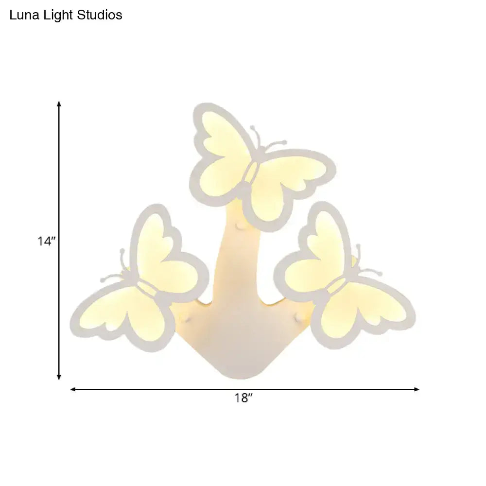 Modern butterfly led wall lamp bedroom acrylic sconce