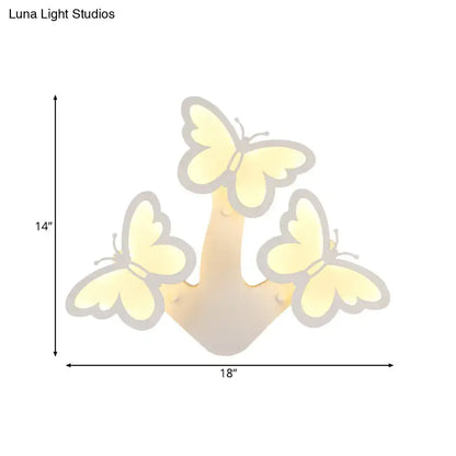 Modern butterfly led wall lamp bedroom acrylic sconce