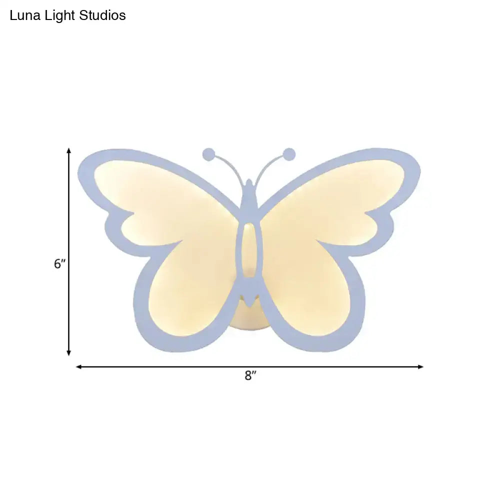 Modern butterfly led wall lamp bedroom acrylic sconce