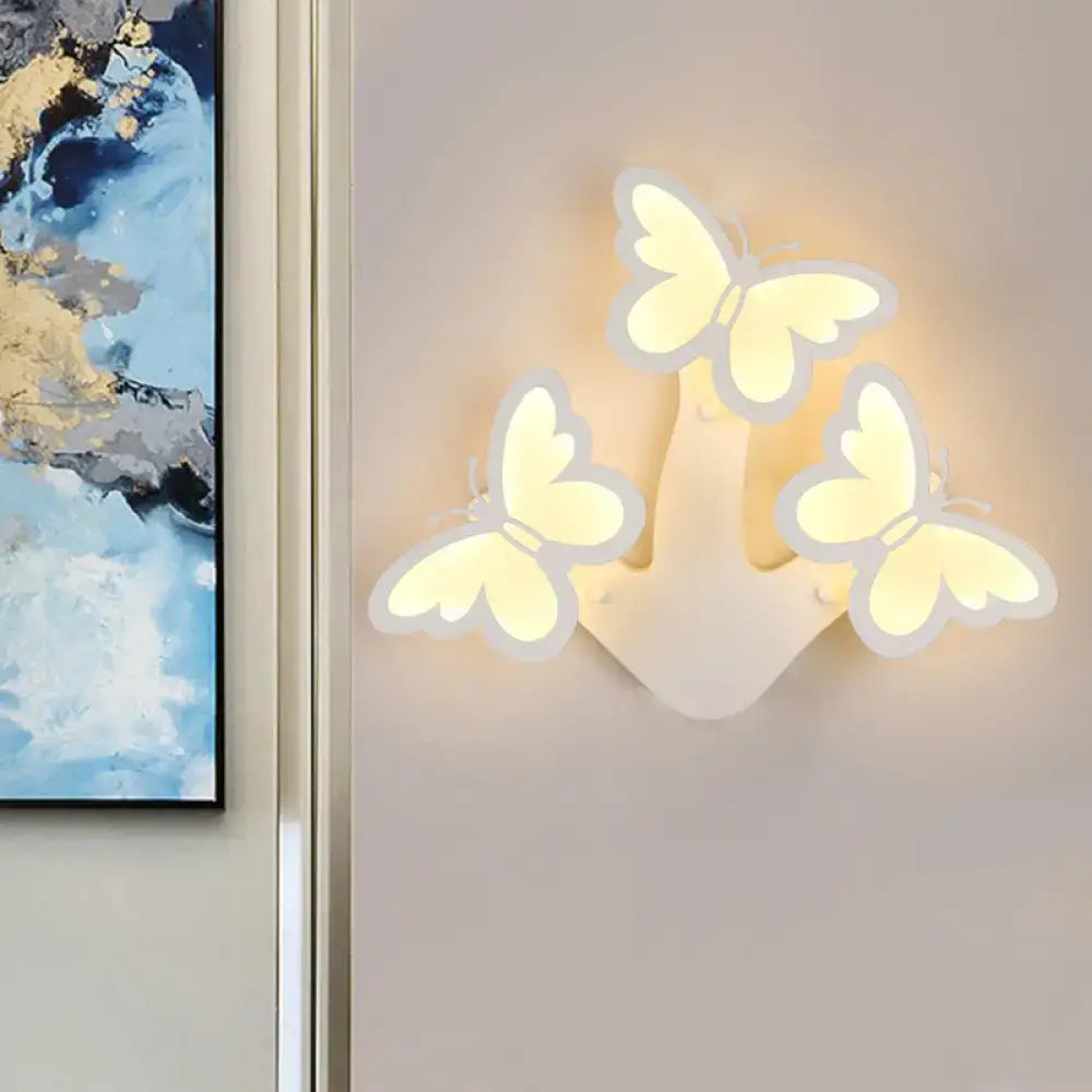 Modern butterfly led wall lamp bedroom acrylic sconce