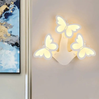 Modern butterfly led wall lamp bedroom acrylic sconce