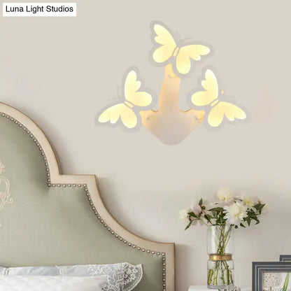 Modern butterfly led wall lamp bedroom acrylic sconce