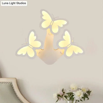 Modern butterfly led wall lamp bedroom acrylic sconce