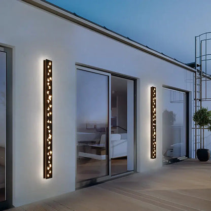 Modern butterfly pattern led outdoor wall sconce black yard light