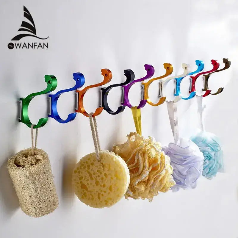 Modern candy color aluminum finish wall hooks – kitchen organizer