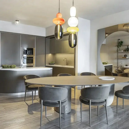 Modern candy glass ceiling hanging chandelier for loft living room