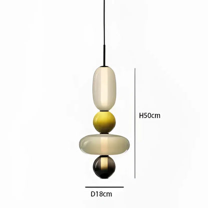 Modern candy glass ceiling hanging chandelier for loft living room