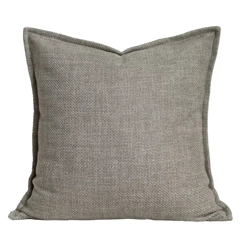 Modern cappuccino tone geometry embroidery pillow – living room decor