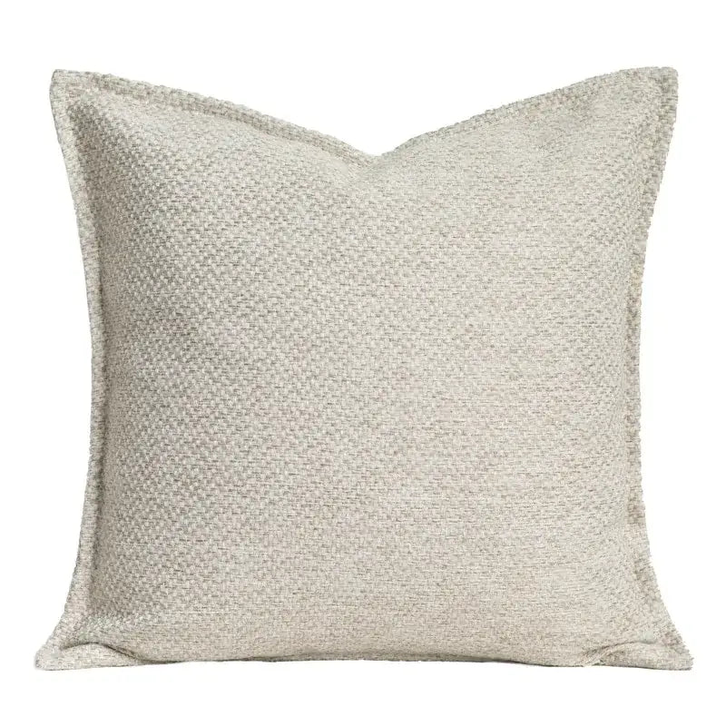 Modern cappuccino tone geometry embroidery pillow – living room decor