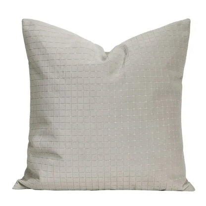 Modern cappuccino tone geometry embroidery pillow – living room decor
