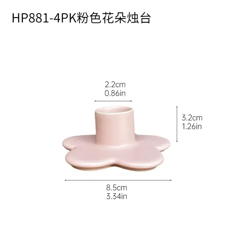 Modern cartoon flower matte candle holder bedroom desktop storage