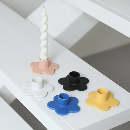 Modern cartoon flower matte candle holder bedroom desktop storage