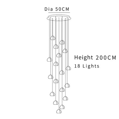 Modern cascading crystal ball chandelier living room pendant light