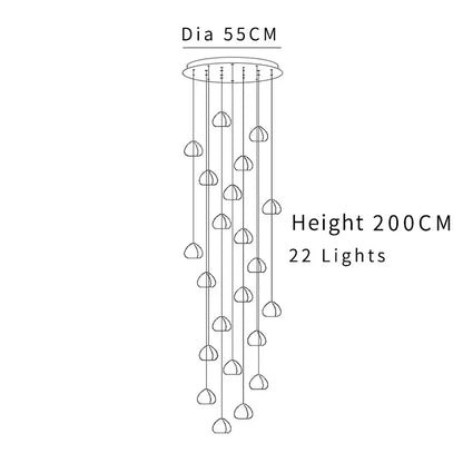 Modern cascading crystal ball chandelier living room pendant light