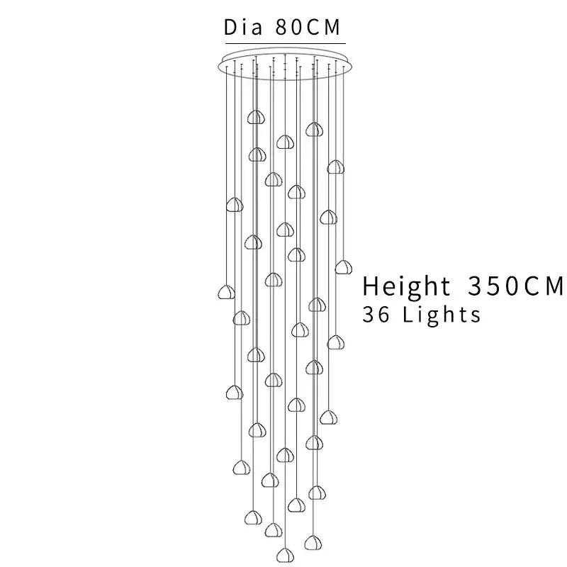 Modern cascading crystal ball chandelier living room pendant light