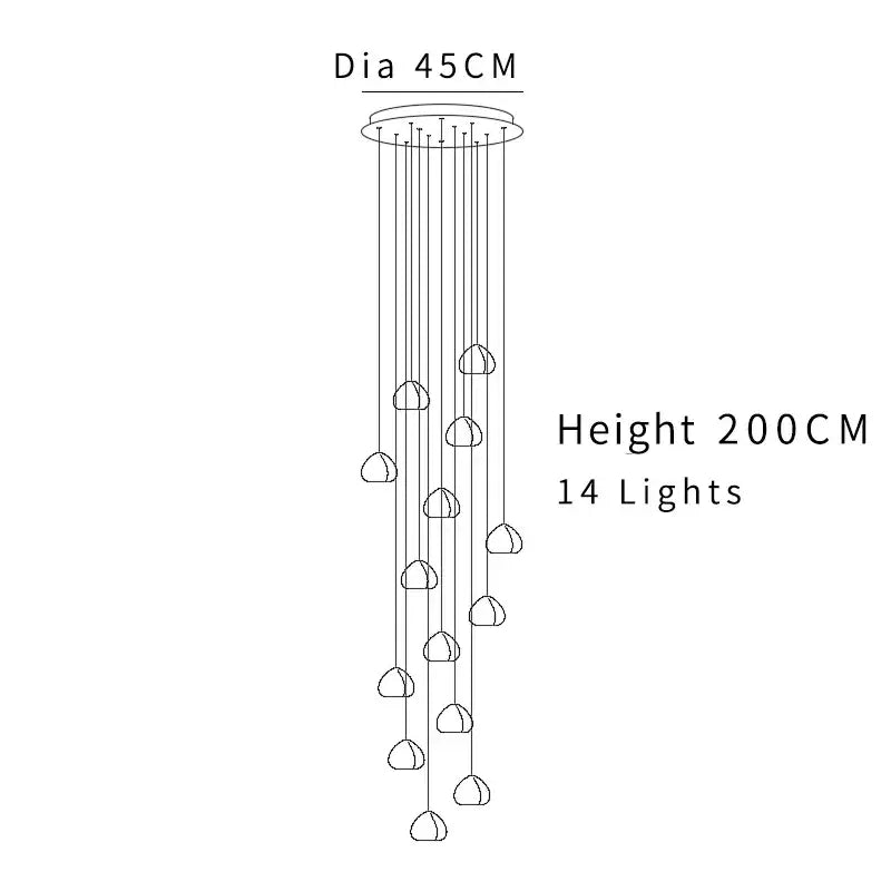 Modern cascading crystal ball chandelier living room pendant light