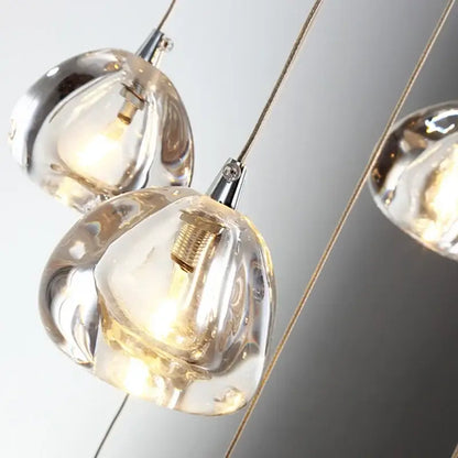 Modern cascading crystal ball chandelier living room pendant light