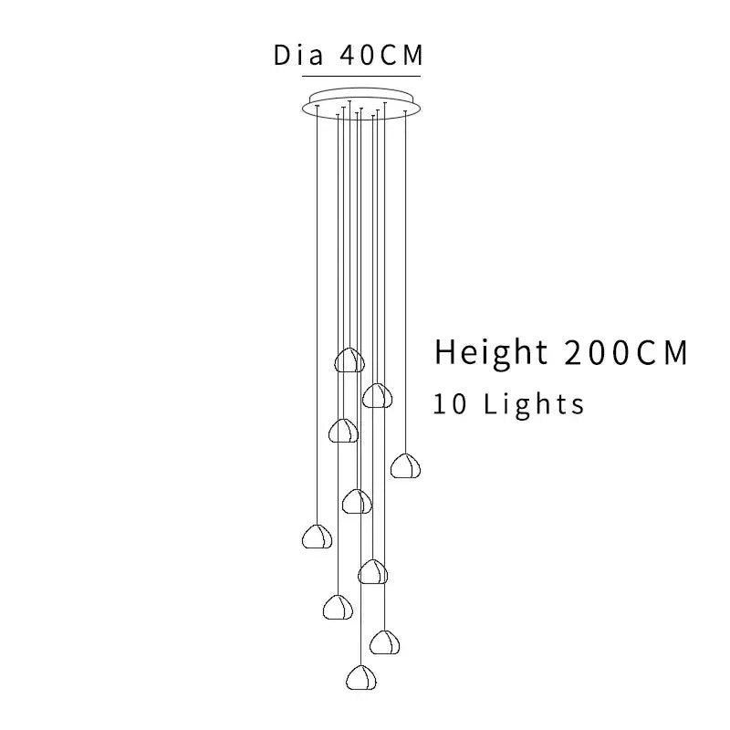 Modern cascading crystal ball chandelier living room pendant light