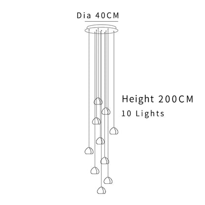 Modern cascading crystal ball chandelier living room pendant light