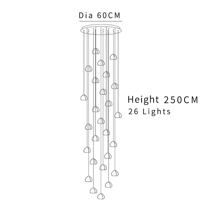 Modern cascading crystal ball chandelier living room pendant light