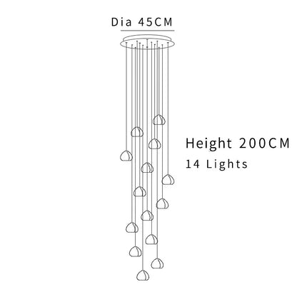 Modern cascading crystal ball chandelier living room light