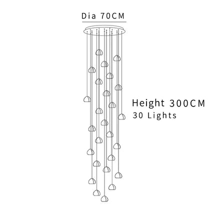 Modern cascading crystal ball chandelier living room light