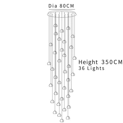 Modern cascading crystal ball chandelier living room light