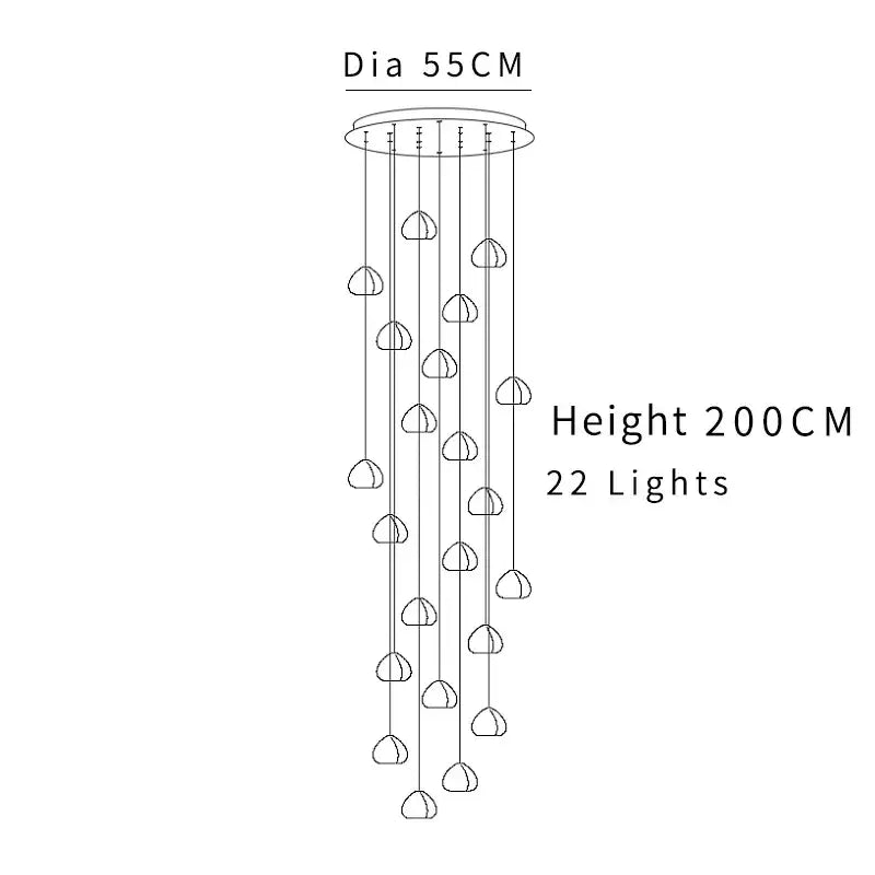 Modern cascading crystal ball chandelier living room light