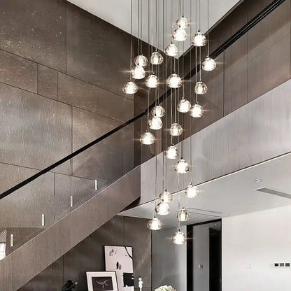 Modern cascading crystal ball chandelier living room light