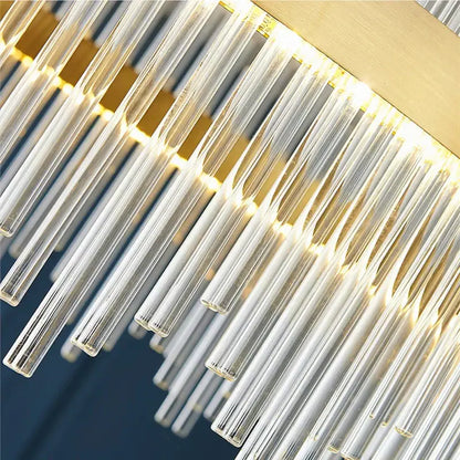 Modern cascading gold crystal pendant chandelier dining room led