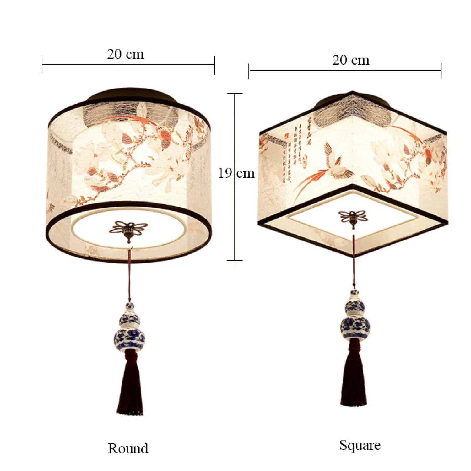 Modern Ceiling Lamp for Living Room with Soft Fabric Shade