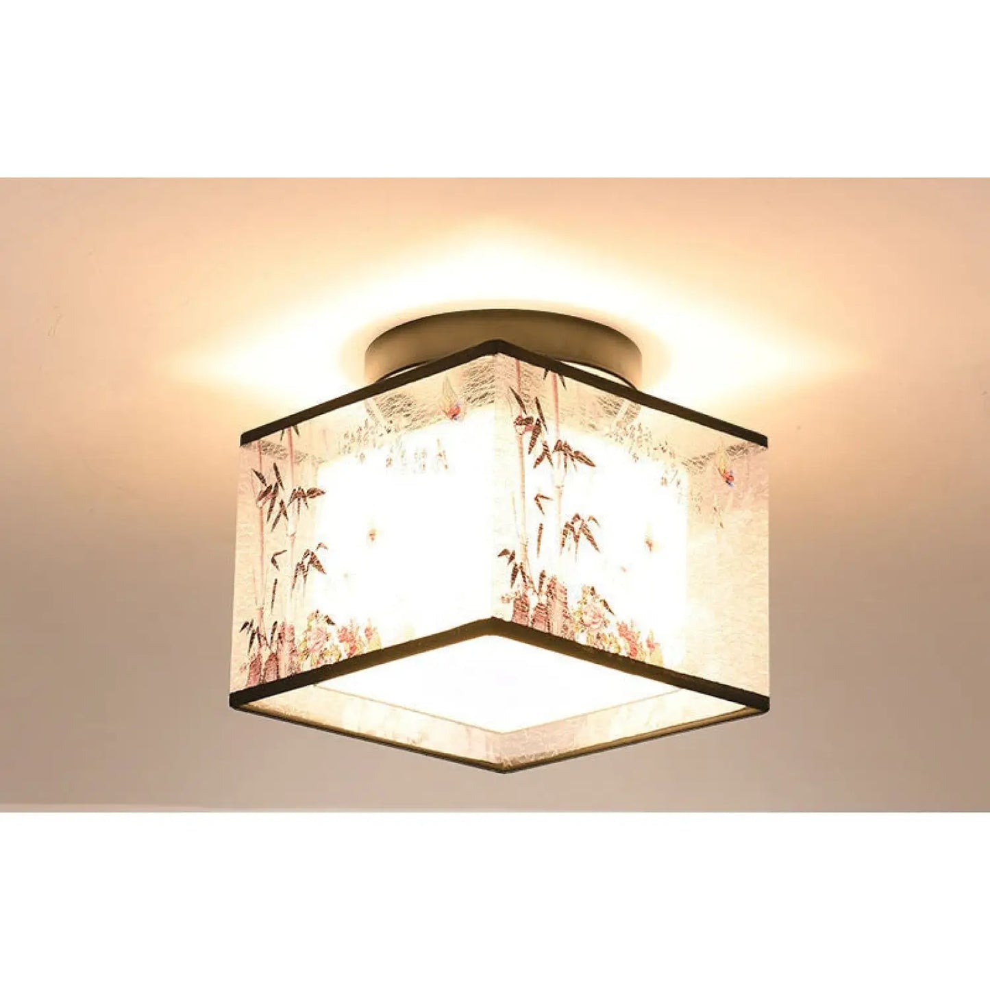 Modern Ceiling Lamp for Living Room with Soft Fabric Shade