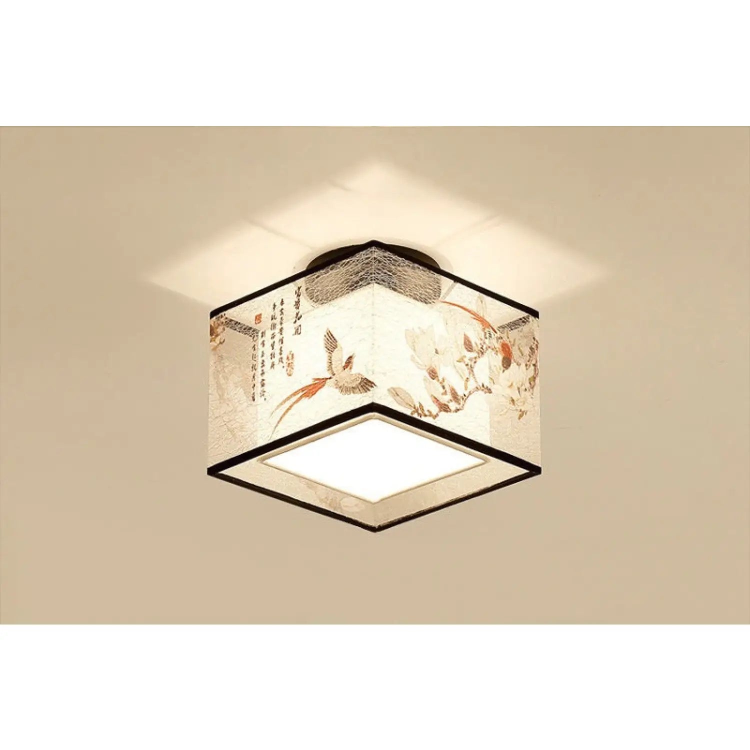 Modern Ceiling Lamp for Living Room with Soft Fabric Shade