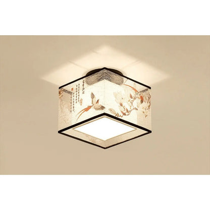 Modern Ceiling Lamp for Living Room with Soft Fabric Shade