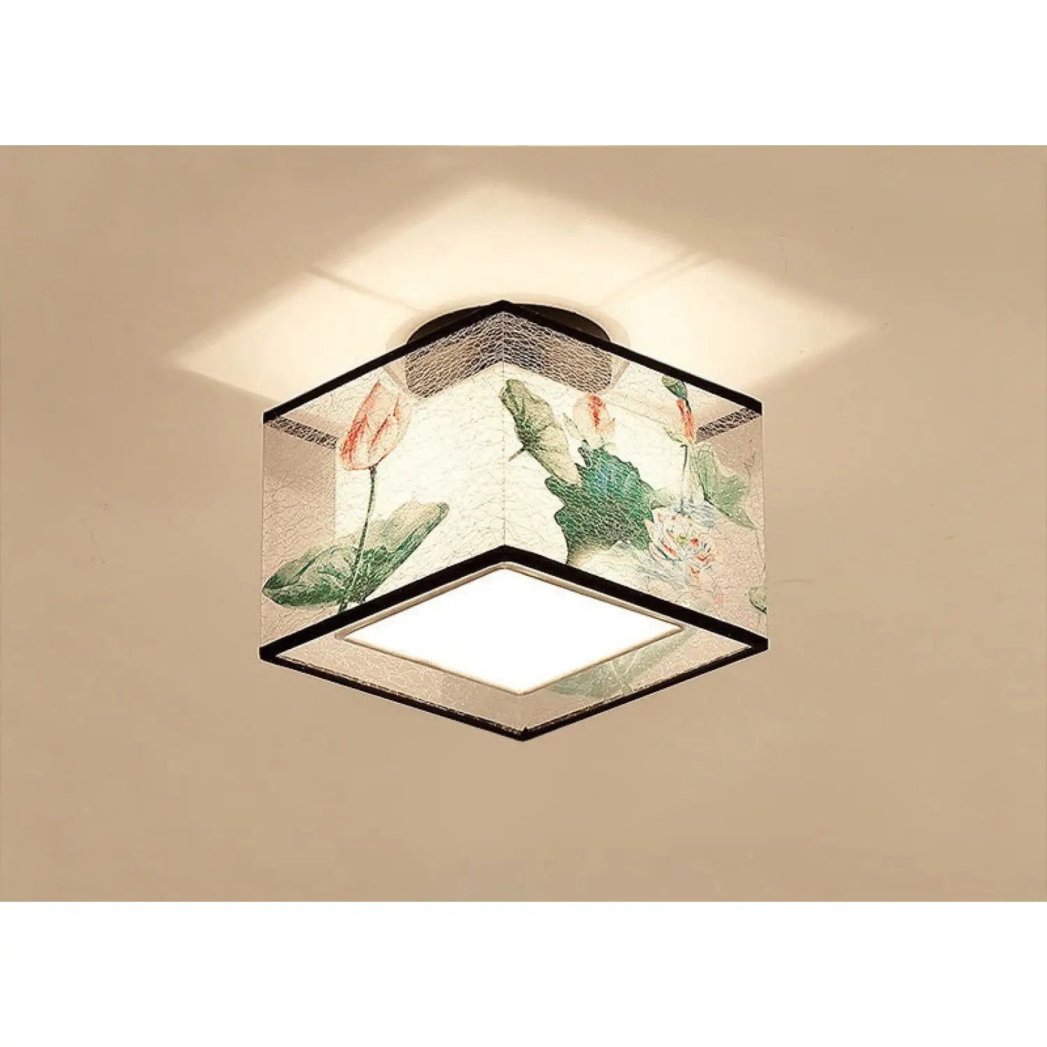 Modern Ceiling Lamp for Living Room with Soft Fabric Shade