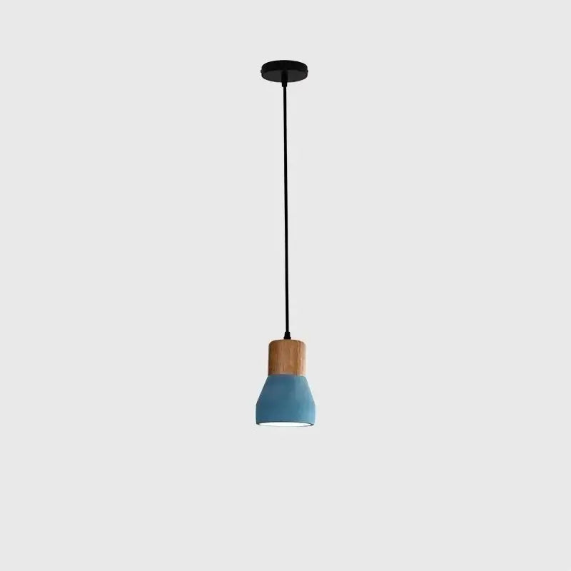 Modern ceramic and wood pendant lamp – living room industrial decor