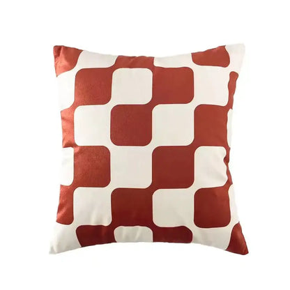 Modern checkered fluffy velvet cushion cover bedroom decor