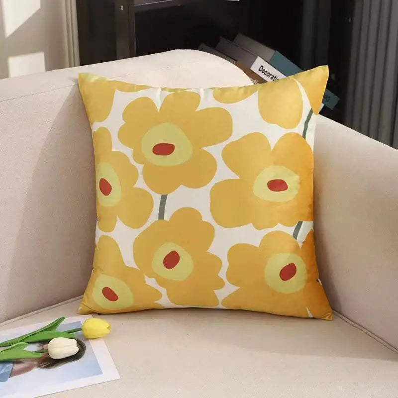 Modern checkered fluffy velvet cushion cover bedroom decor