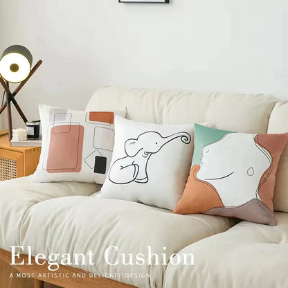 Modern checkered fluffy velvet cushion cover bedroom decor