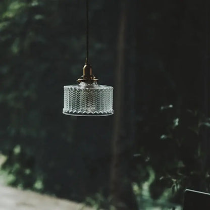 Modern chevron clear glass led pendant light kitchen brass hardware