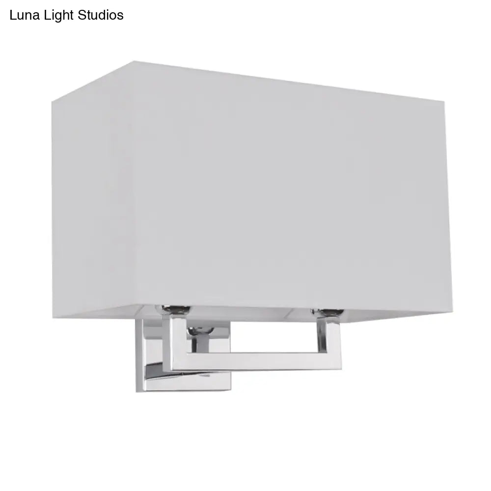 DecorBites™ Modern Chrome 2-Light Rectangular Fabric Wall Lamp