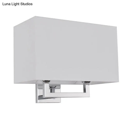 DecorBites™ Modern Chrome 2-Light Rectangular Fabric Wall Lamp
