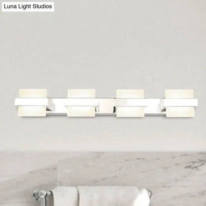 Modern chrome 3 panel acrylic vanity wall light bathroom fixture