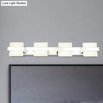 Modern chrome 3 panel acrylic vanity wall light bathroom fixture