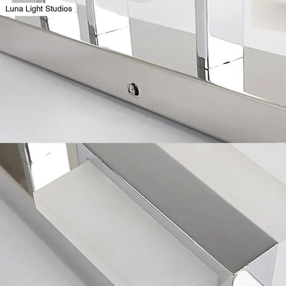 Modern chrome 3 panel acrylic vanity wall light bathroom fixture