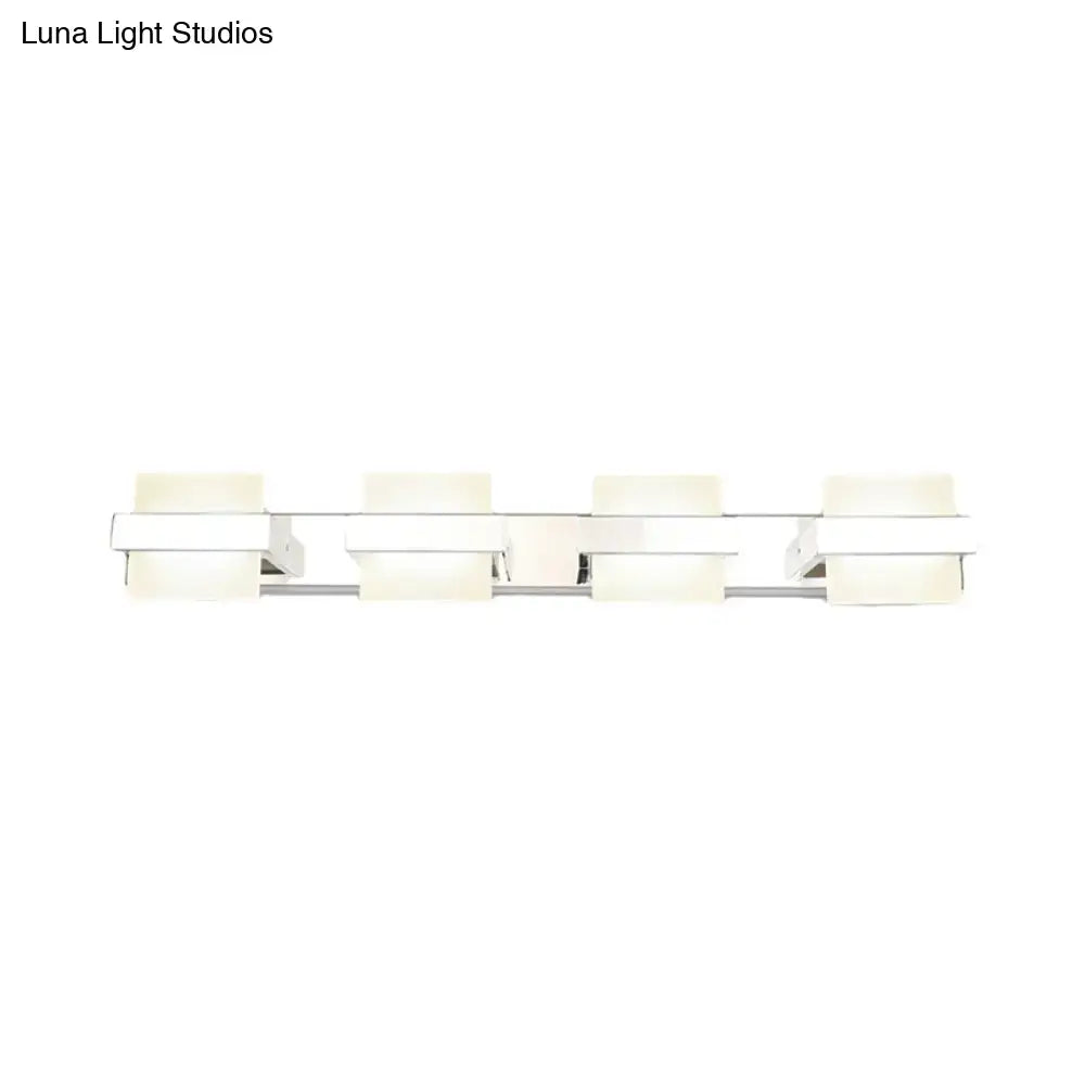 Modern chrome 3 panel acrylic vanity wall light bathroom fixture
