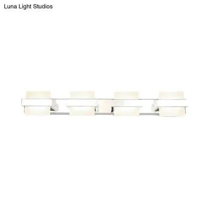 Modern chrome 3 panel acrylic vanity wall light bathroom fixture