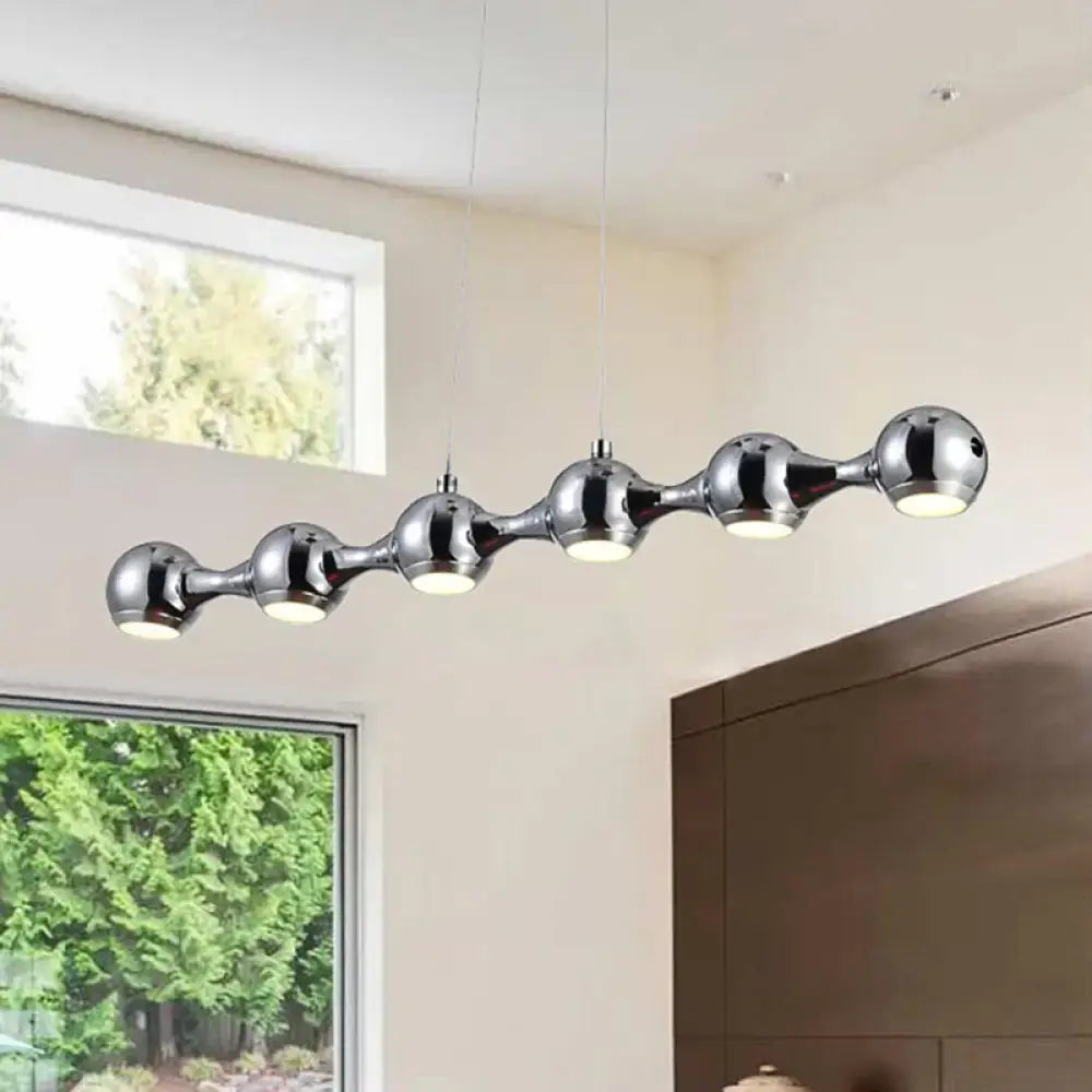 Modern chrome 6 light ball pendant ceiling light living room