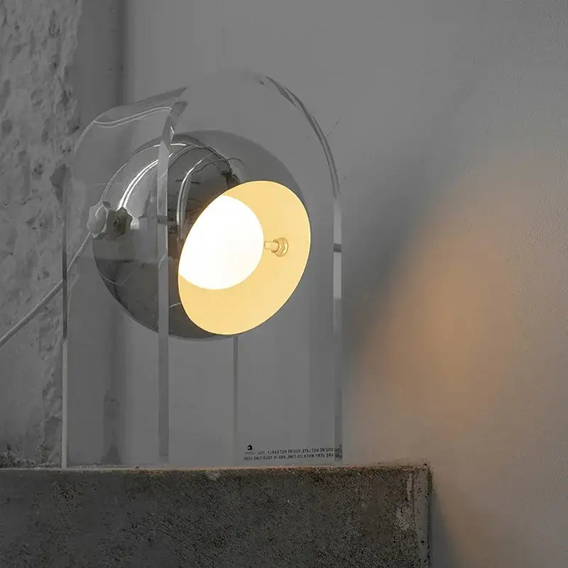 Modern chrome acrylic led desk lamp for bedroom