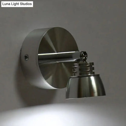 Modern chrome adjustable spotlight wall sconce bedroom white light